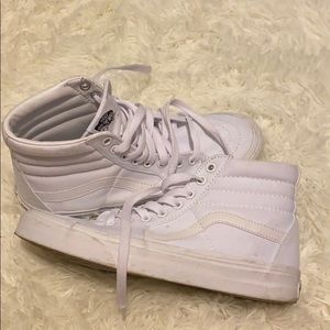 FAIRLY WORN white high top vans